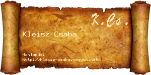 Kleisz Csaba névjegykártya